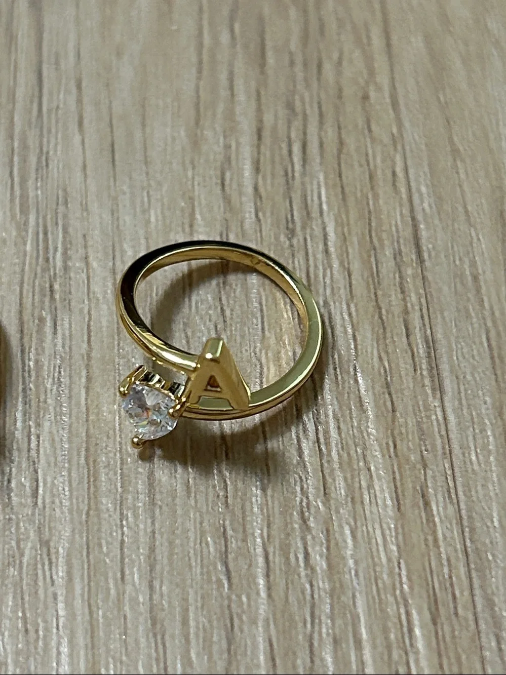 3-Rings Initial 'A', Seashell, and mermaid tail Ring Set Gold Tone -Kids Jewelry